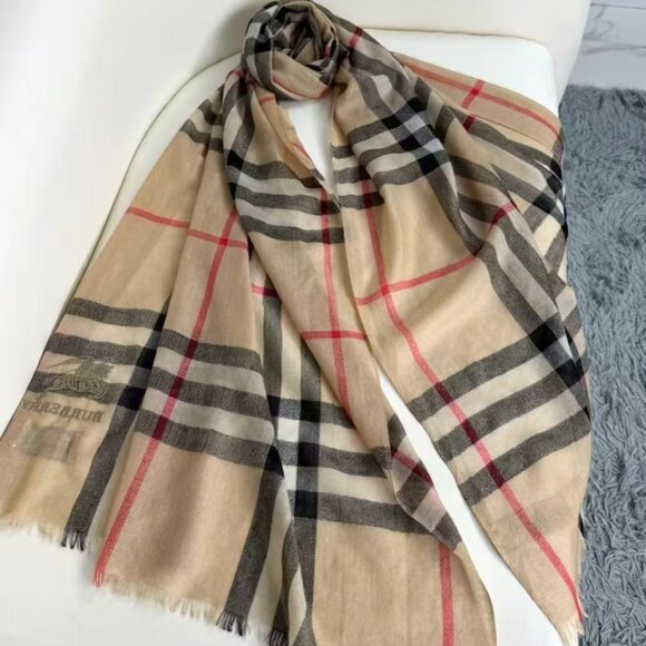 Burberry Check Wool-Silk Scarf - Picture 6 of 7